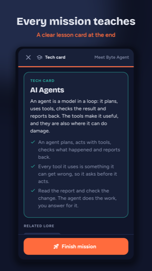A short lesson card